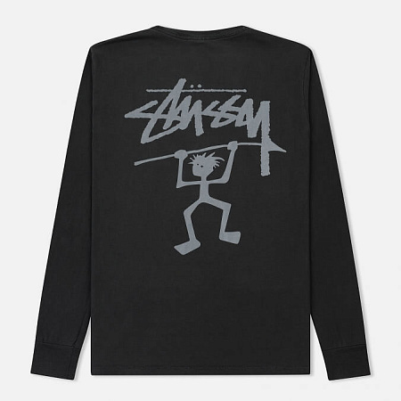 Лонгслив Stussy Warrior Man Pigment Dyed Black 2992602-BLACK